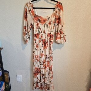 Madison + Hudson Elegant Floral Long Sleeve Dress